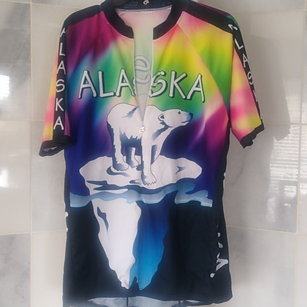 Biker's Top XL Women's Men's Large Alaska Purple yellow green Rider's